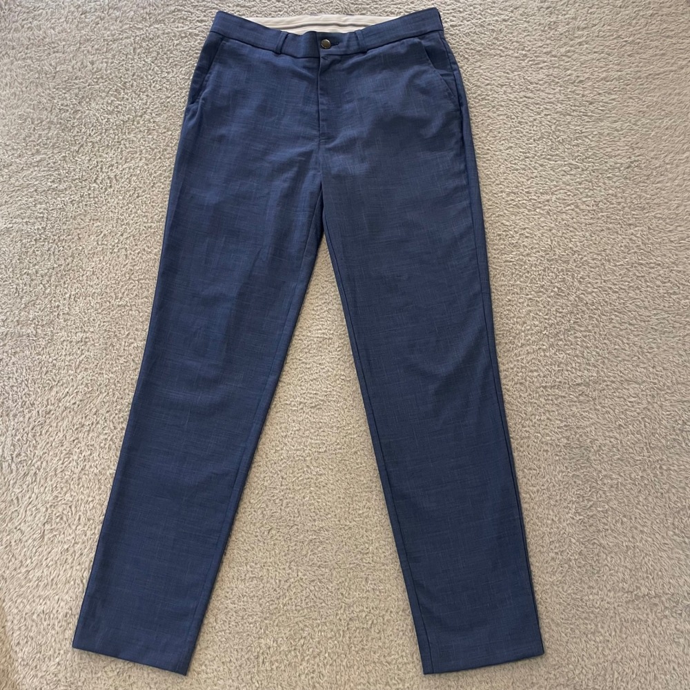 State & Liberty Athletic Fit Dress Pants Mens 30 (Fits 32x29) Blue Stretch